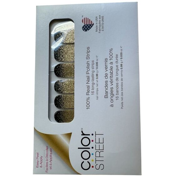Color Street Nail Polish Strips Ring It In Gold Glitter Gradient - Picture 1 of 3
